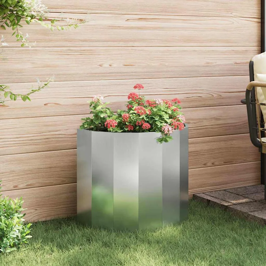 Jardinière Argent 60 x 30 x 50 cm Acier galvanisé - 4