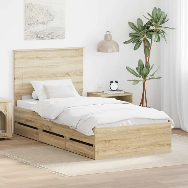 Cadre de lit Chêne Sonoma 100 x 200 cm Bois Ingénierie