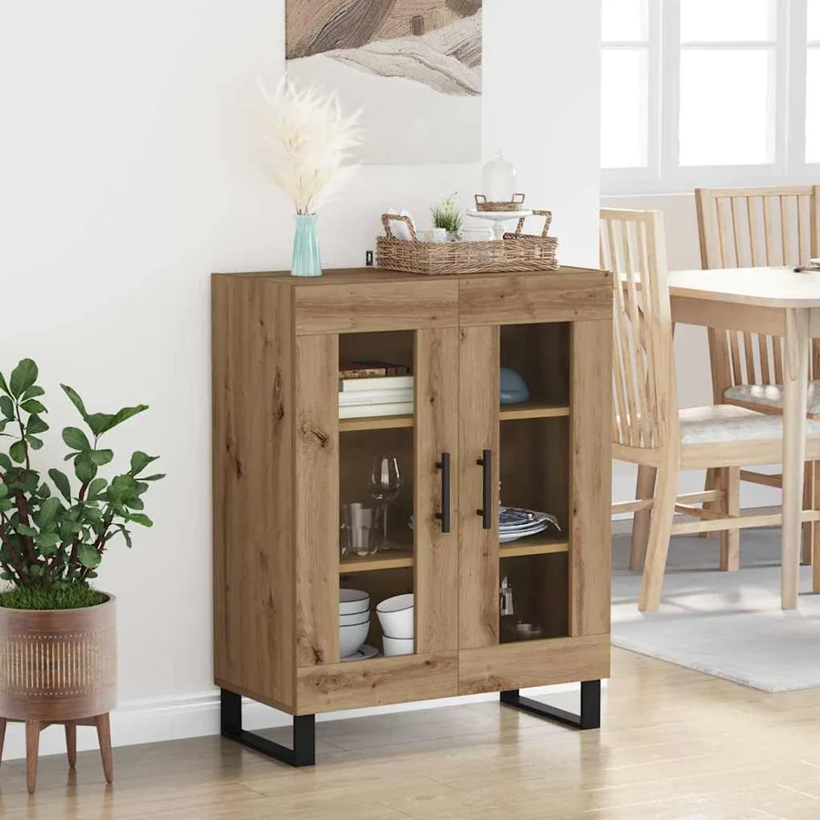 Buffet Chêne artisanal 69,5 x 34 x 90 cm Bois d'ingénierie - 4