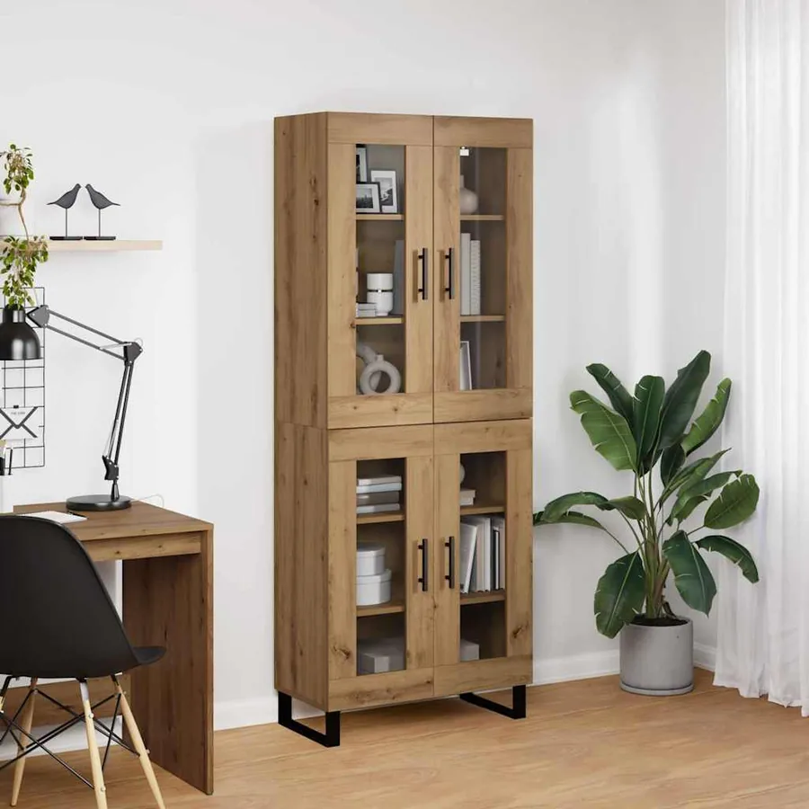 Haut Armoire 2 pcs Chêne artisanal 69,5 x 34 x 180 cm - 4