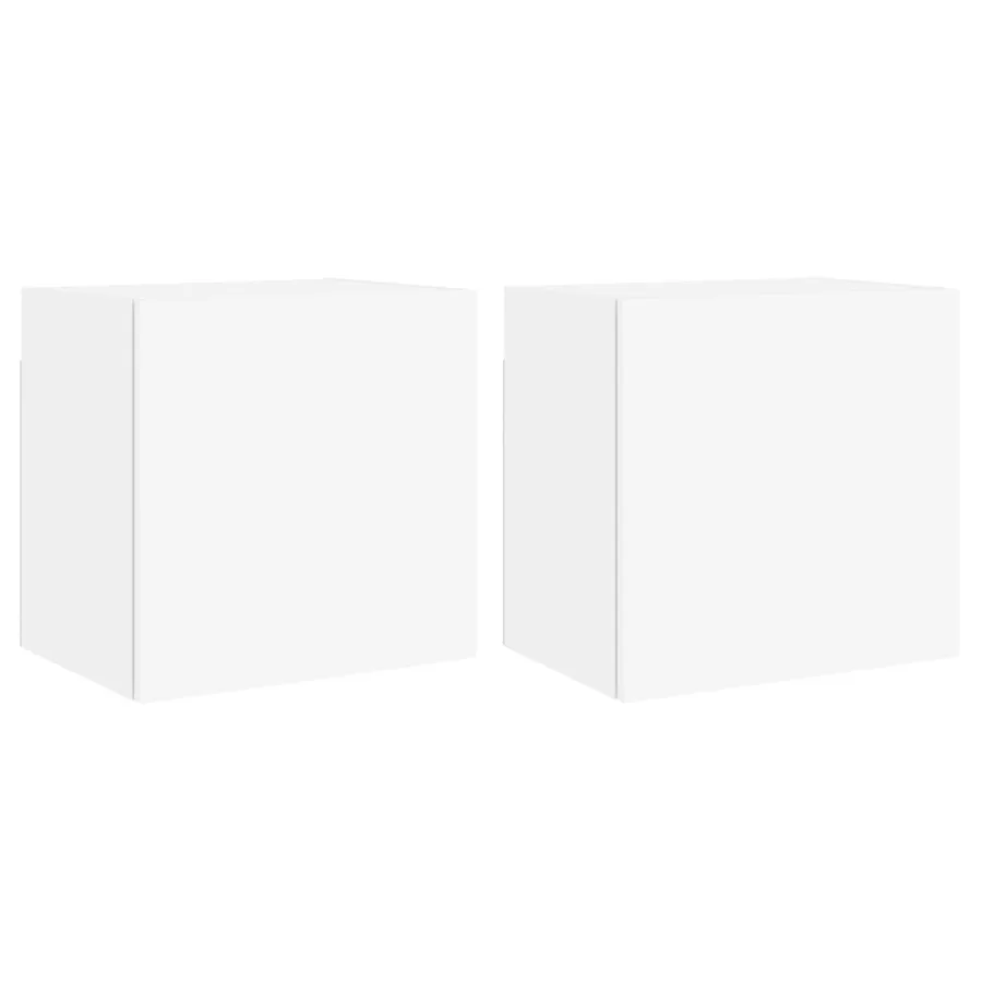 Meubles TV muraux 2 pcs blanc 40,5x30x40 cm bois d'ingénierie - 2