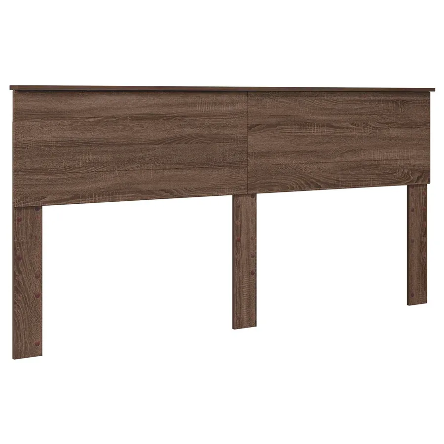 Cadre de lit Chêne brun 200 x 200 cm Bois d'ingénierie - 6