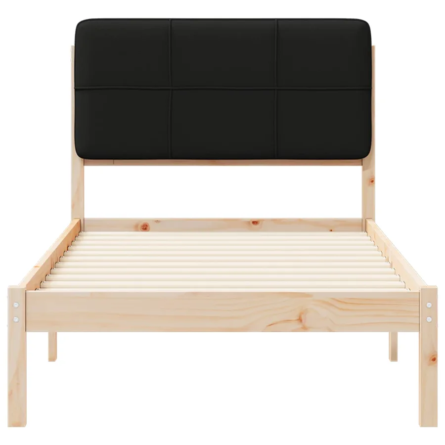 Cadre de lit avec tête de lit rembourrée Noir 80 x 200 cm - 5