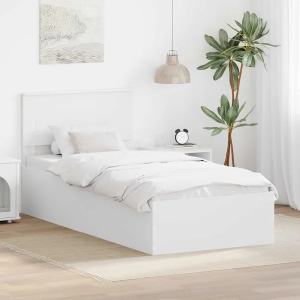 Cadre de lit Blanc 90 x 200 cm Bois d'ingénierie