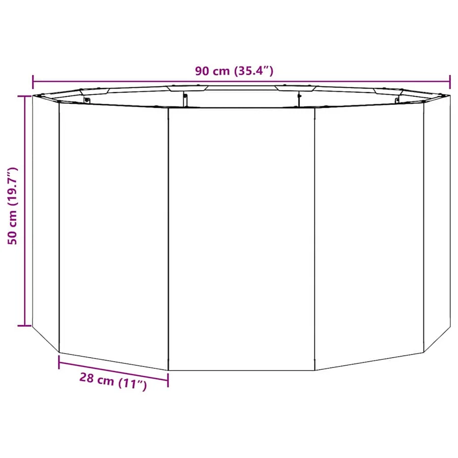 Jardinière Argent 90 x 90 x 50 cm Acier galvanisé - 11