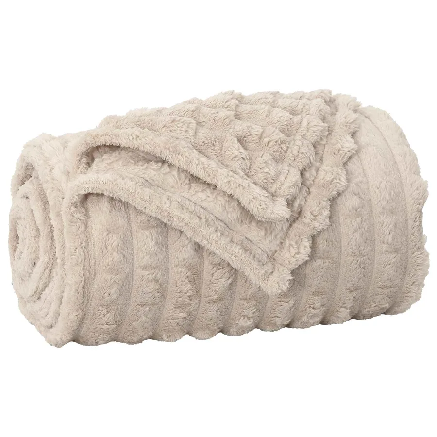 Couvertures à jeter 6 pcs Beige 200 x 150 cm Toison - 4