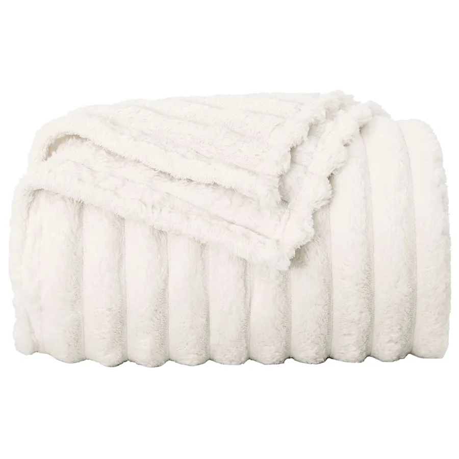 Couvertures à jeter 6 pcs Crème 200 x 150 cm Toison - 5