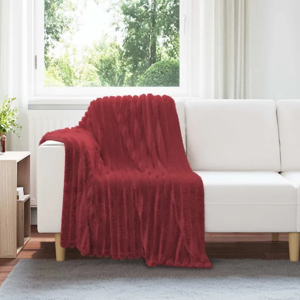 Couvertures à jeter 6 pcs Rouge Bordeaux 150 x 130 cm Toison