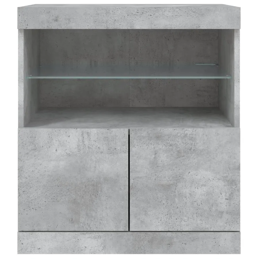 Buffet avec lumières LED gris béton 60x37x67 cm - 6