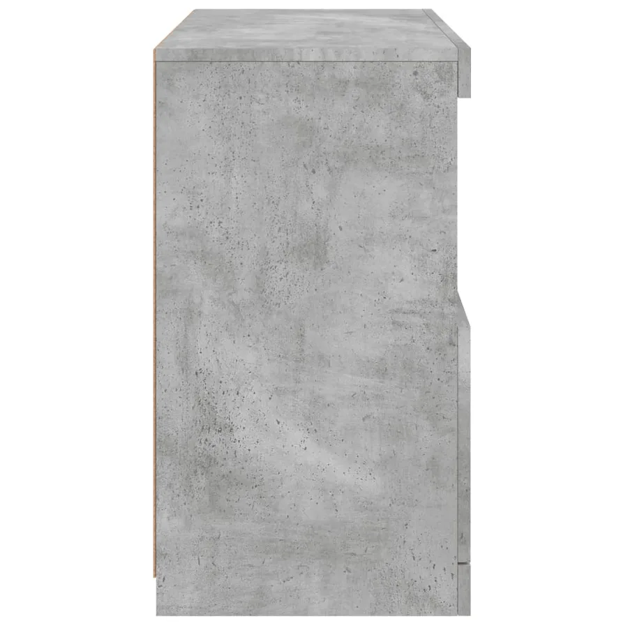 Buffet avec lumières LED gris béton 60x37x67 cm - 8