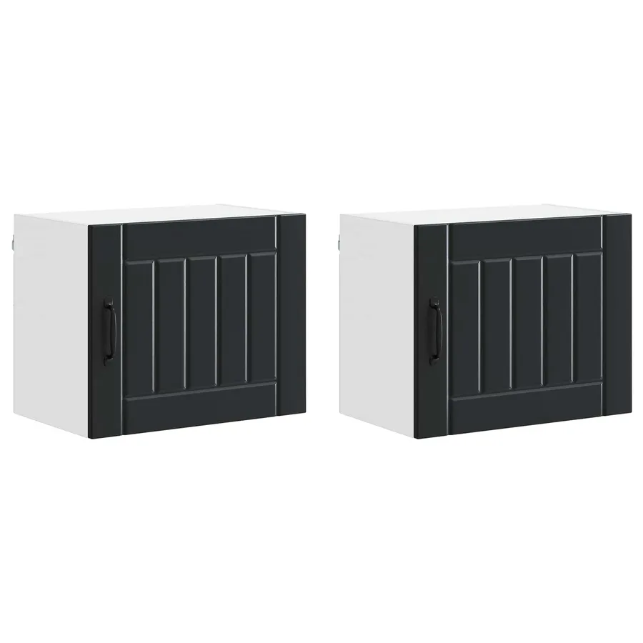 Meuble mural LUCCA 2 pcs Noir 50 x 31 x 40 cm Bois d'ingénierie - 2