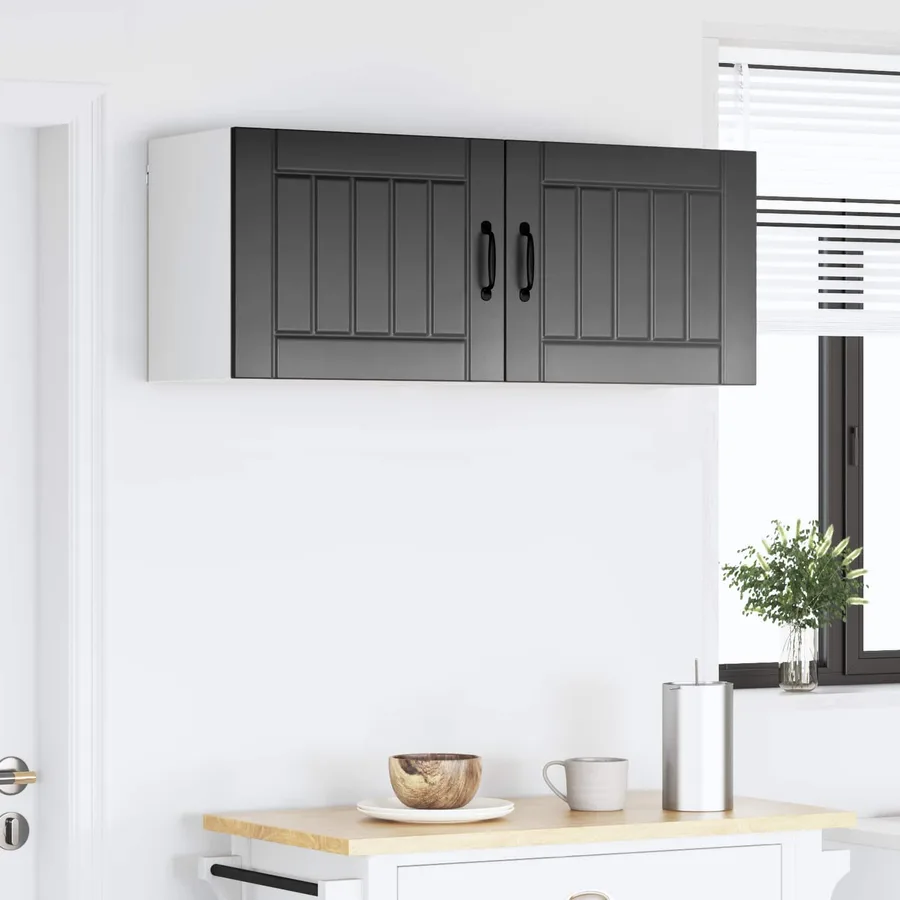 Meuble mural LUCCA 2 pcs Noir 50 x 31 x 40 cm Bois d'ingénierie - 4