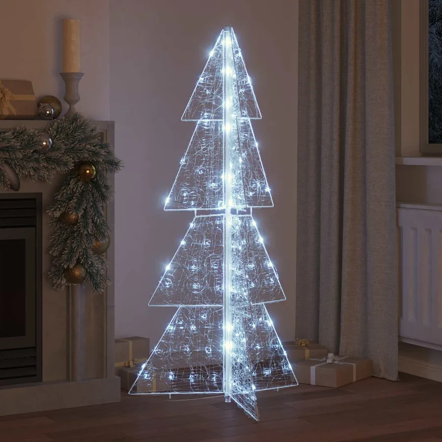 Sapin de Noël avec 160 LED Blanc Froid 150 cm Acrylique - 3