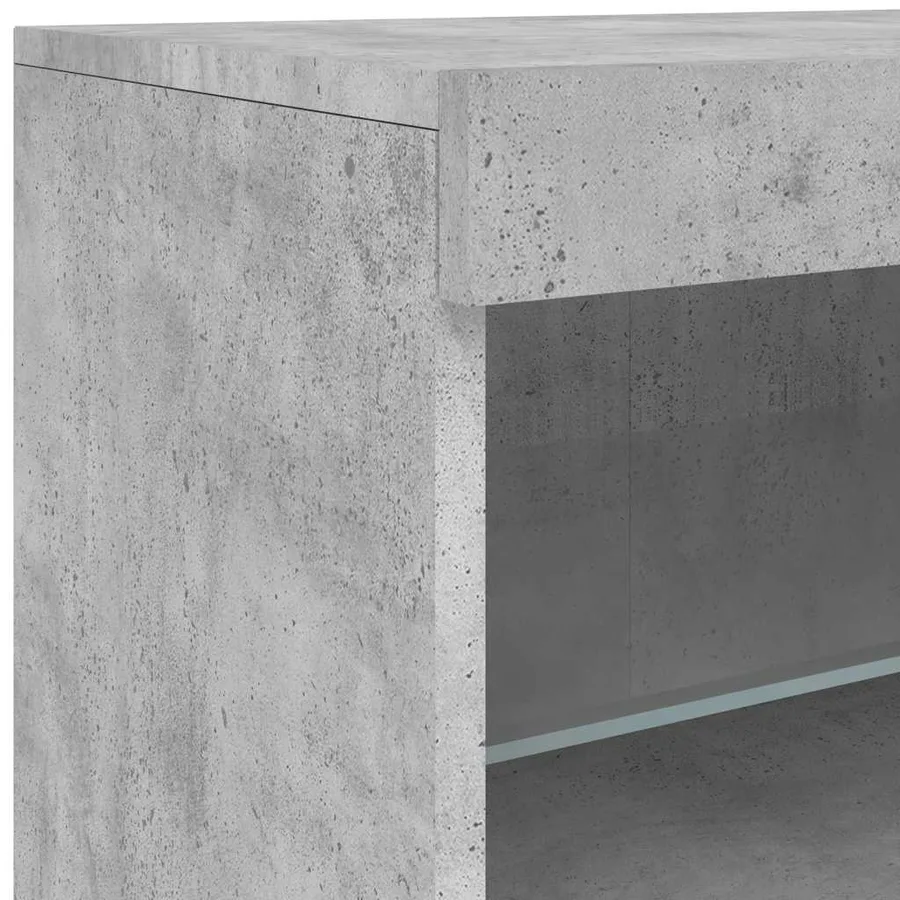 Buffet avec lumières LED gris béton 142,5x37x67 cm - 12