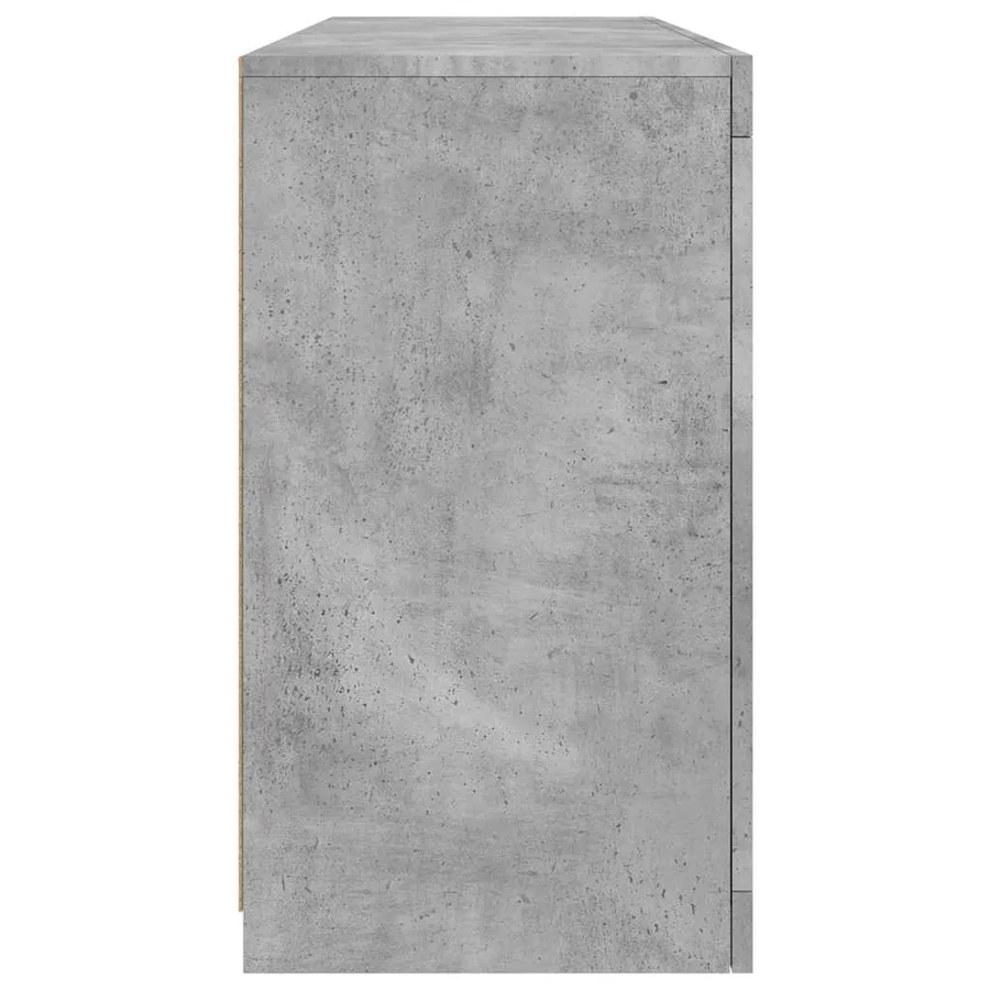 Buffet avec lumières LED gris béton 142,5x37x67 cm - 7