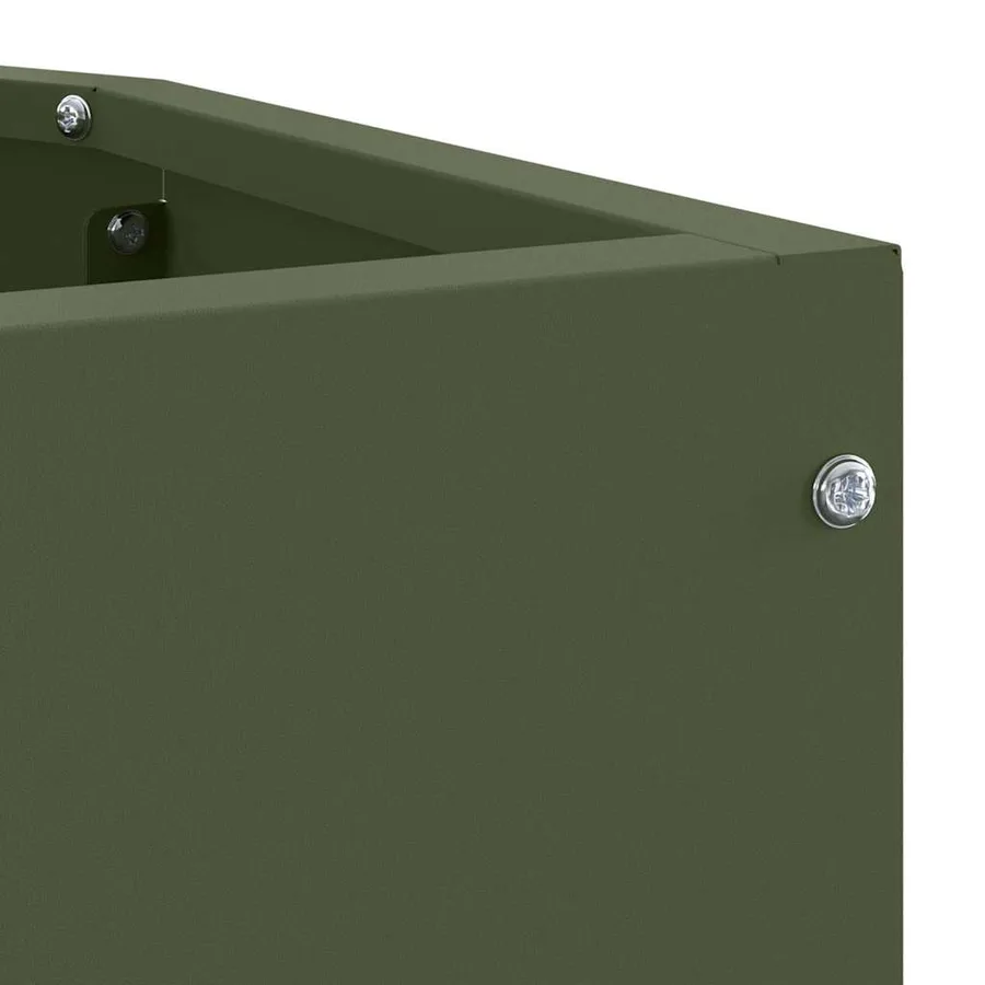 Jardinière d'Angle Vert olive 45 x 45 x 35 cm Acier - 9