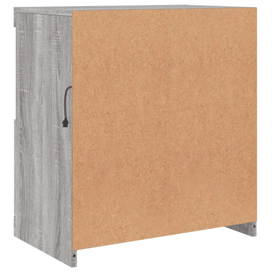 Buffet avec lumières LED sonoma gris 60x37x67 cm - 9