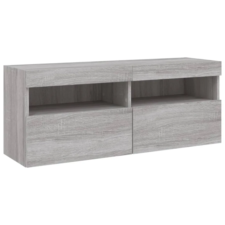 Unités murales TV avec LED 5 pcs gris sonoma bois d'ingénierie - 10