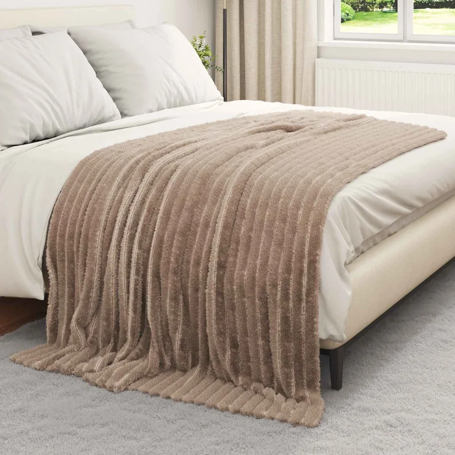 Jeté Camel 200 x 150 cm Toison - 3