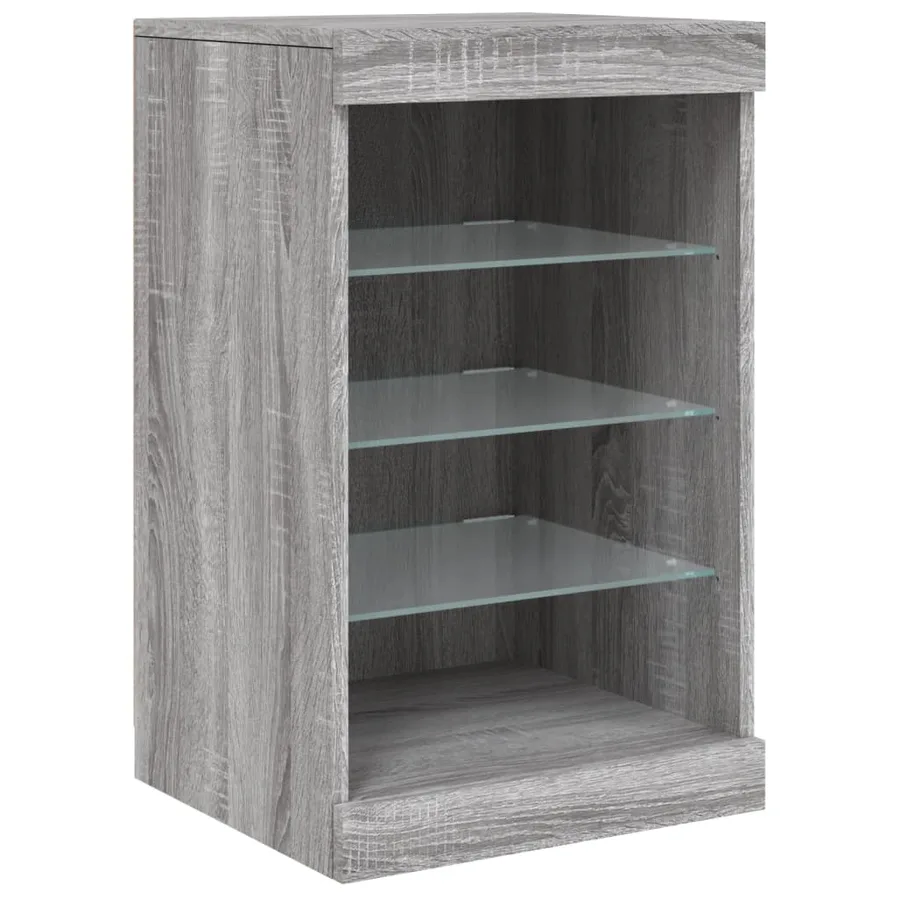 Buffet avec lumières LED sonoma gris 283x37x67 cm - 14