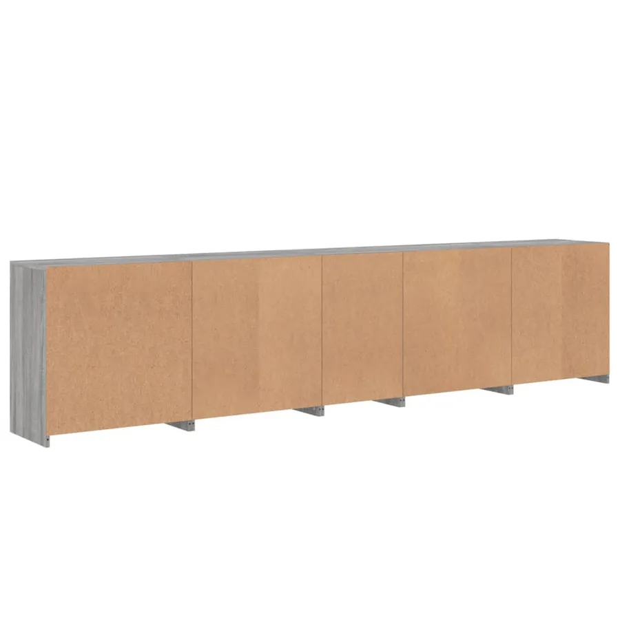 Buffet avec lumières LED sonoma gris 283x37x67 cm - 9