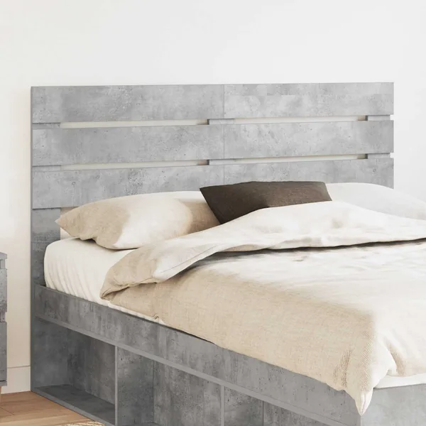 Tête de lit Gris béton Bois d'ingénierie