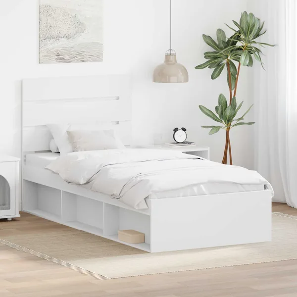 Cadre de lit Blanc 90 x 200 cm Bois de pin massif