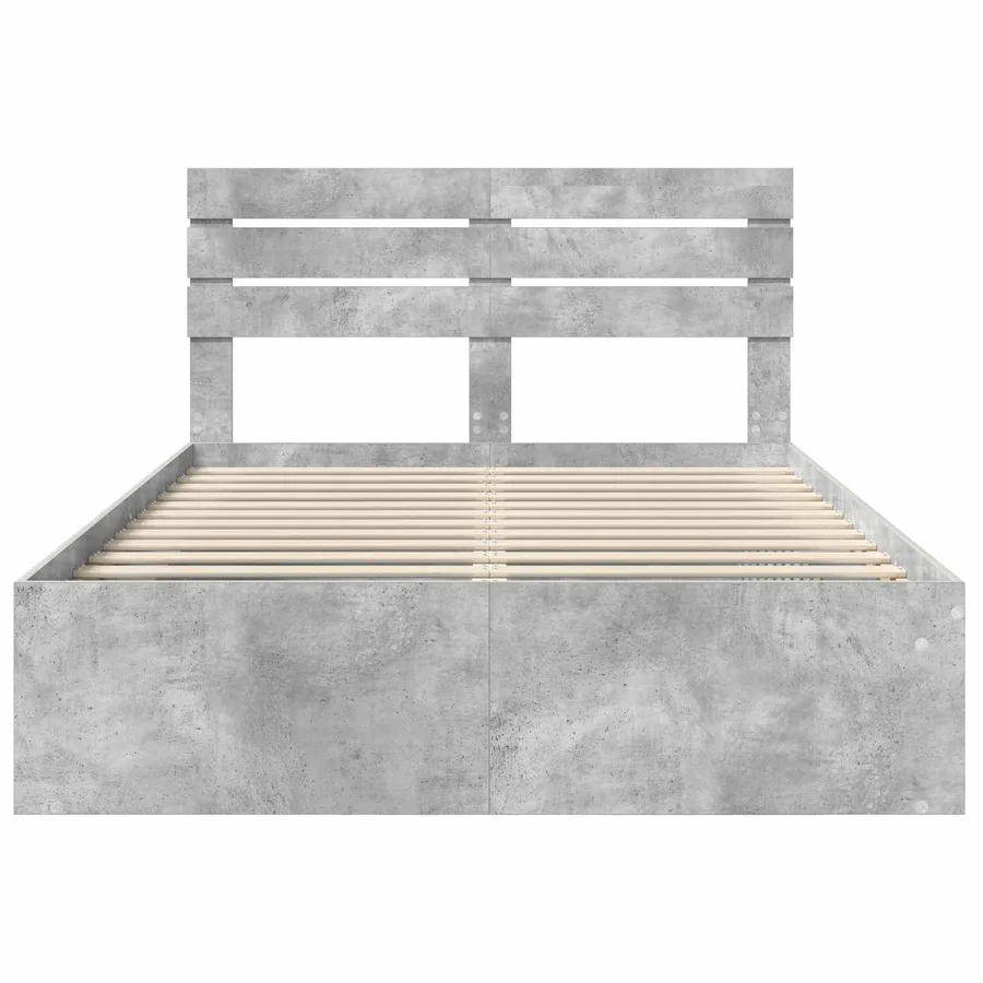 Cadre de lit Gris Béton 150 x 200 cm Pin massif - 7