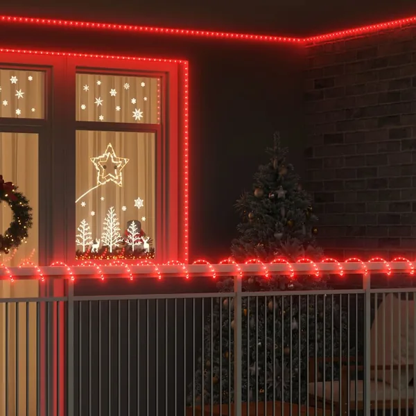 Lumière en corde avec 1200 LED Rouge 50 m PVC