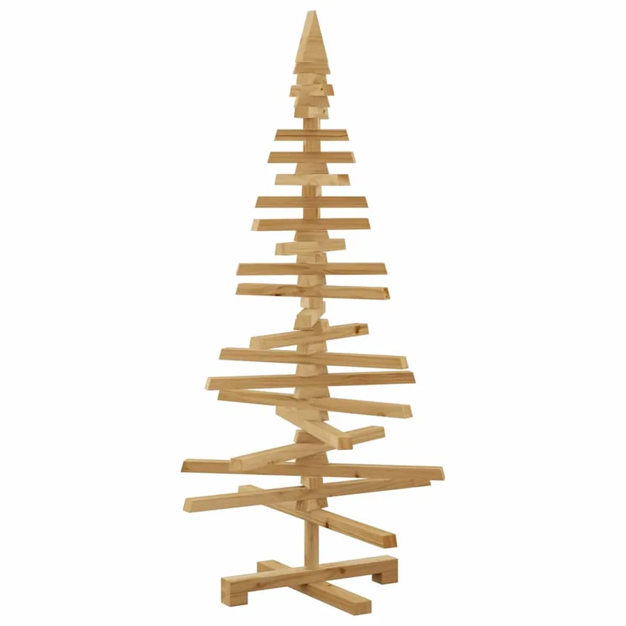 Arbre de Noël en bois Marron 120 cm Bois massif en pin - 9
