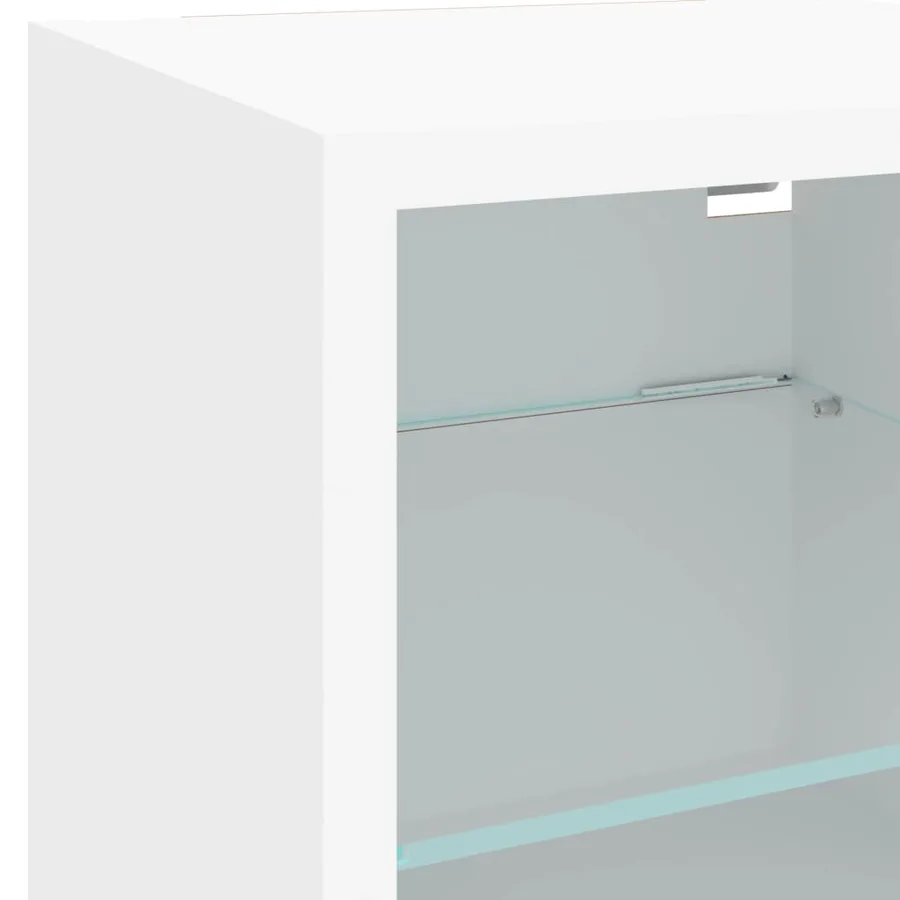 Unités murales TV avec LED 6 pcs blanc bois d'ingénierie - 13