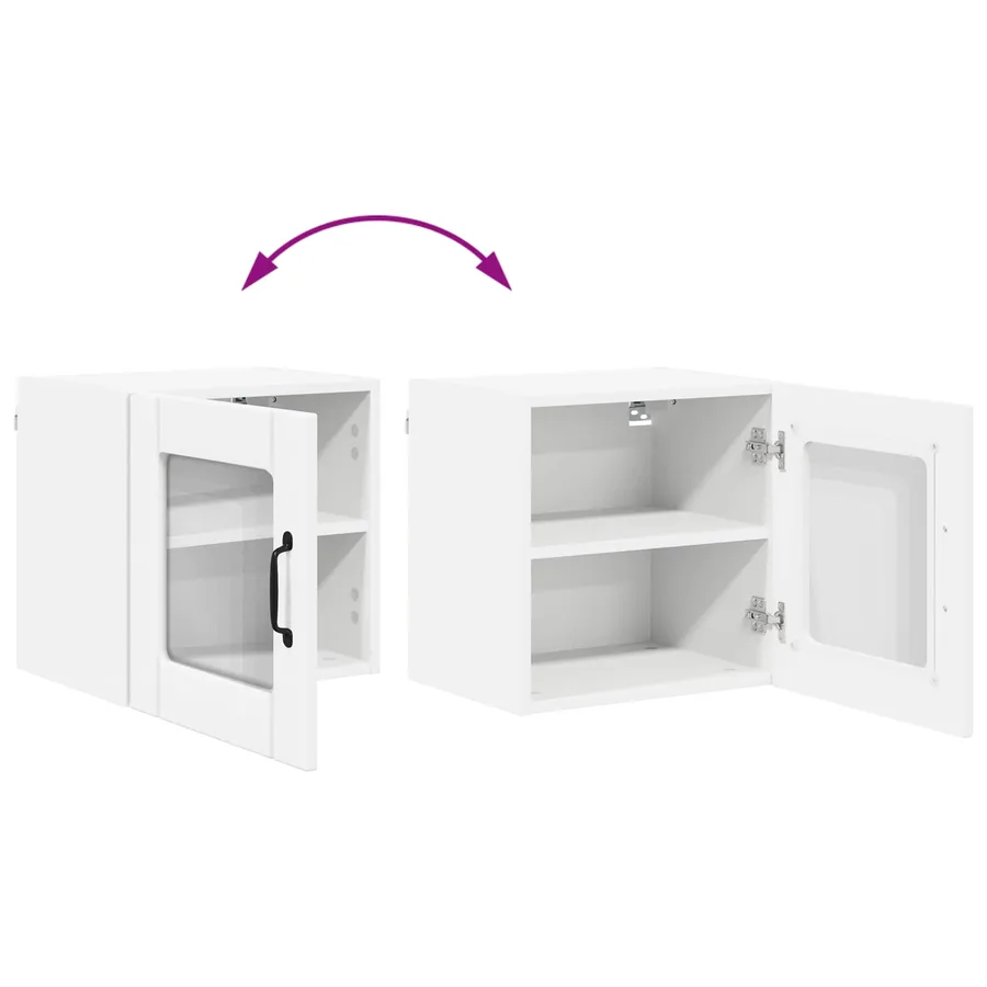 Cabinet en verre mural LUCCA Blanc 40 x 31 x 40 cm - 9