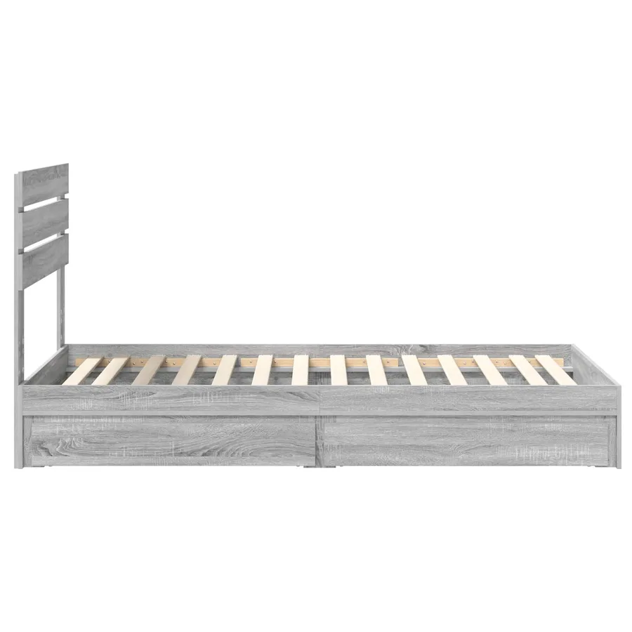 Lit de Rangement Gris Sonoma 75 x 190 cm Bois d'ingénierie - 9