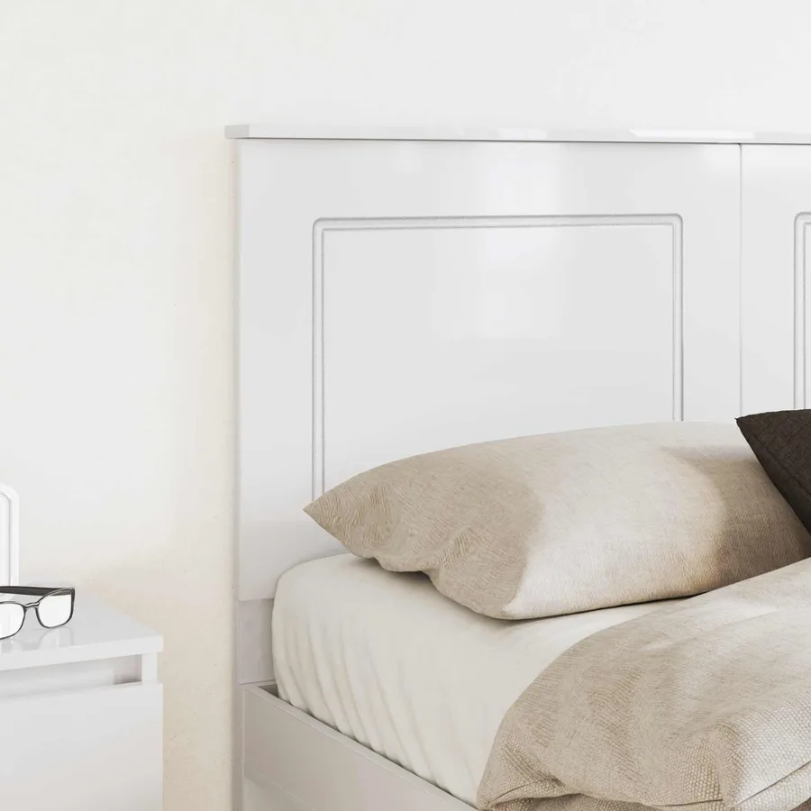 Tête de lit Blanc Brillant 100 cm Bois d’ingénierie - 3