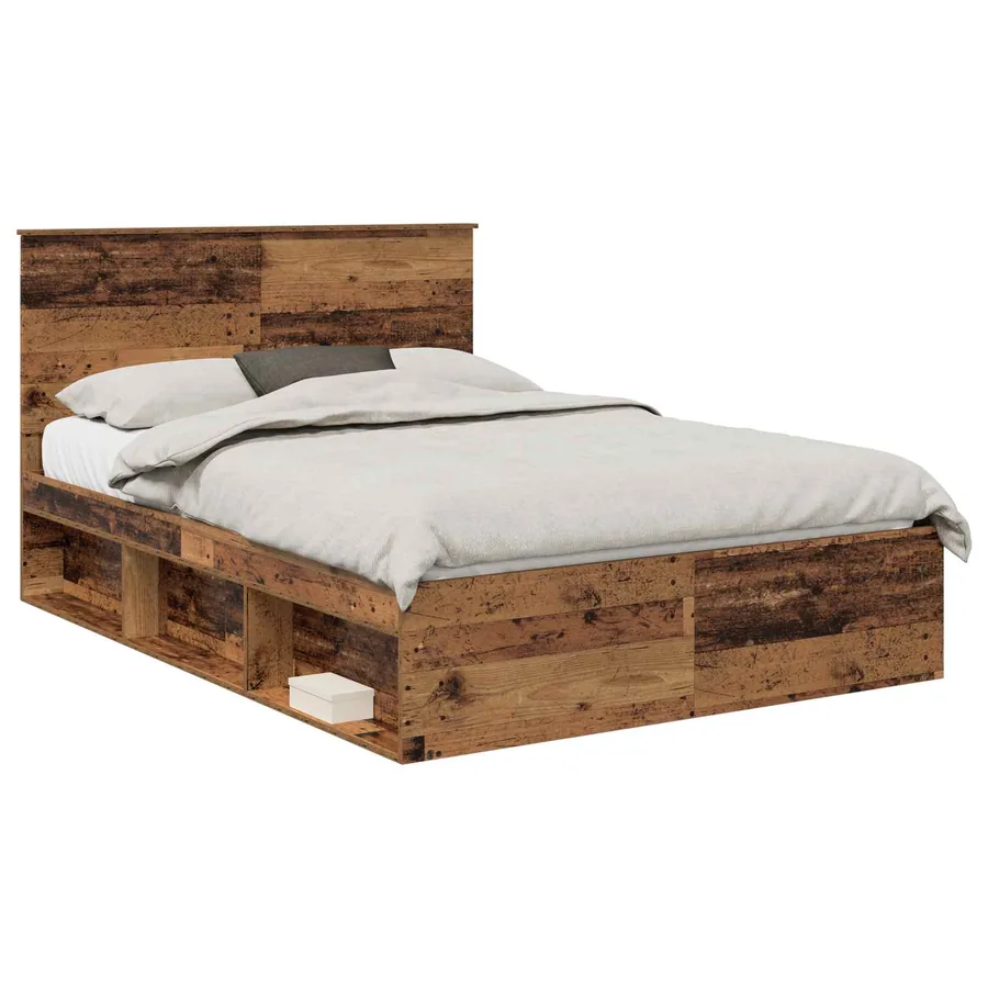 Cadre de lit Bois ancien 160 x 200 cm Bois de pin massif - 2