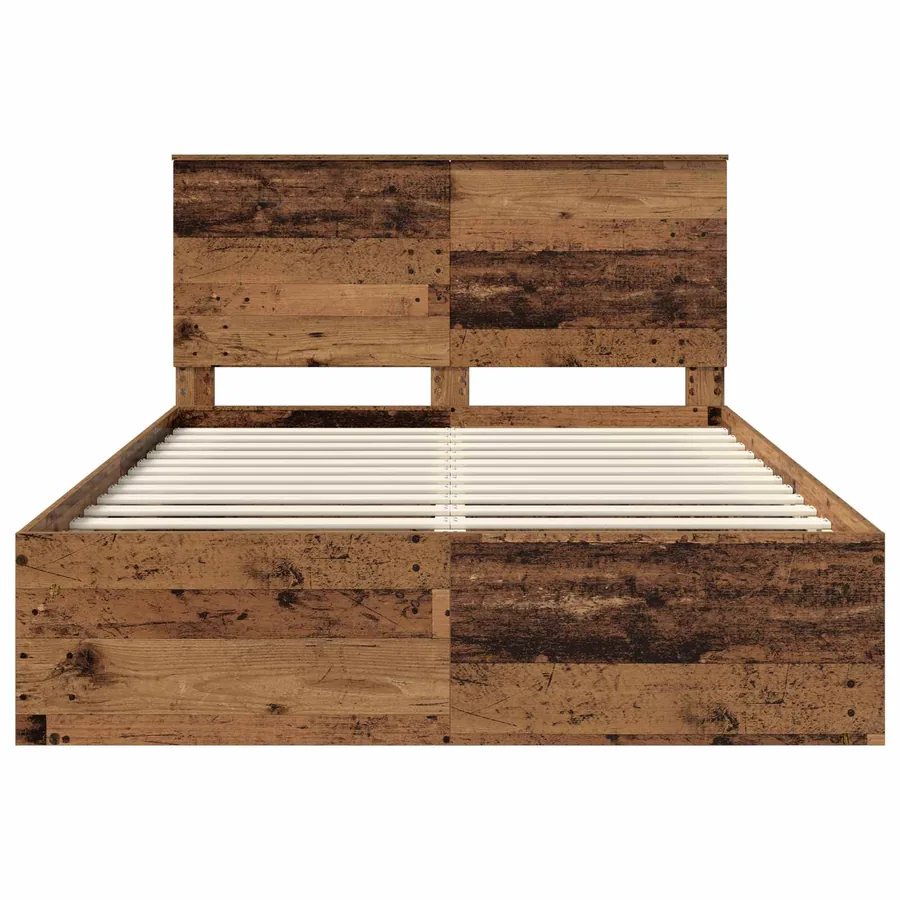 Cadre de lit Bois ancien 160 x 200 cm Bois de pin massif - 7