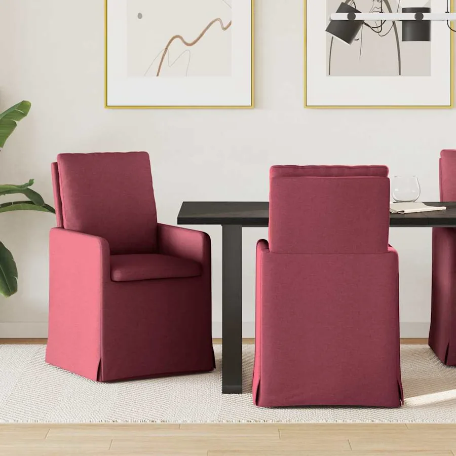Chaises de salle à manger 2 pcs Bordeaux 57 x 67 x 98 cm tissu