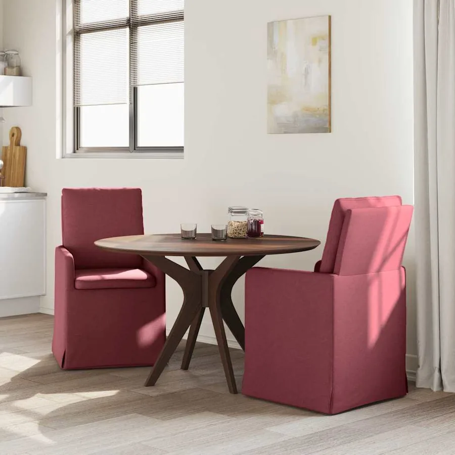 Chaises de salle à manger 2 pcs Bordeaux 57 x 67 x 98 cm tissu - 3