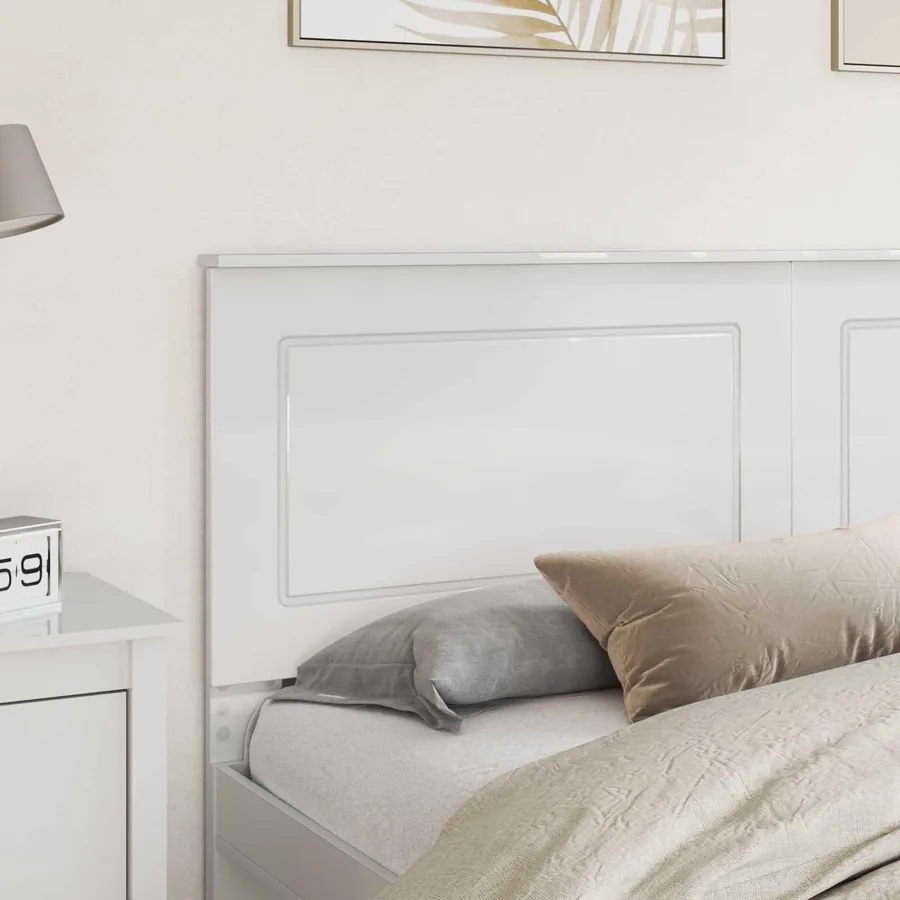 Tête de lit Blanc Brillant 100 cm Bois d’ingénierie - 3