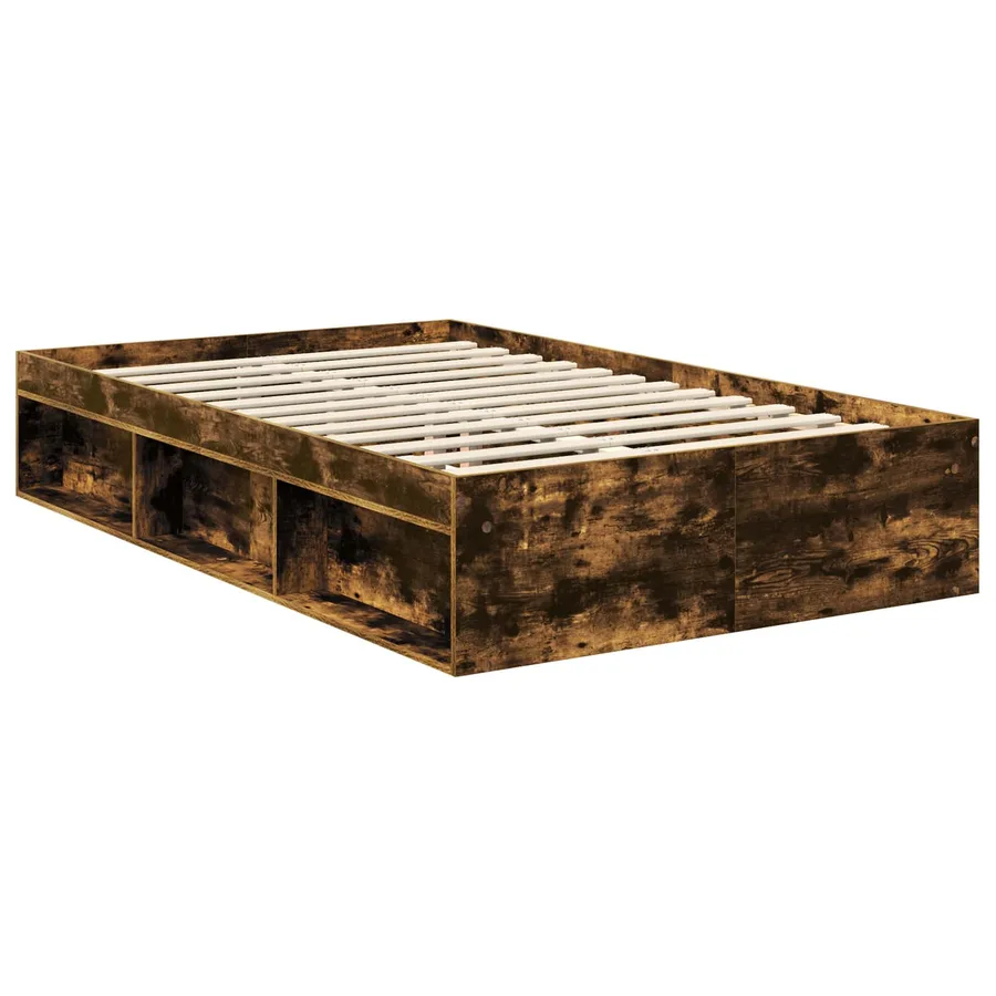 Cadre de lit Chêne fumé 120 x 200 cm Pin massif - 5