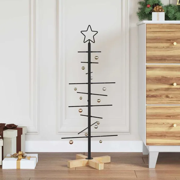 Arbre de Noël en métal Noir 89 cm Acier peint par poudre