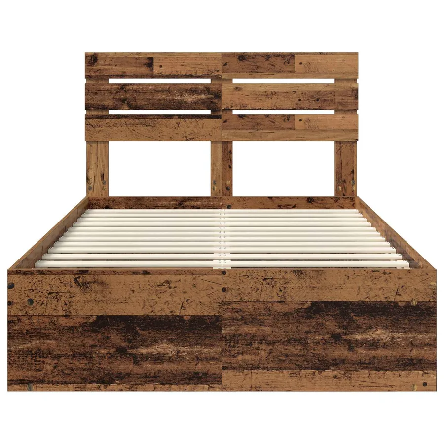 Cadre de lit Bois ancien 120 x 200 cm Pin massif - 7