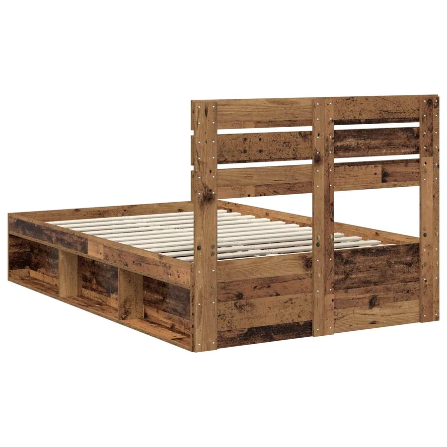 Cadre de lit Bois ancien 120 x 200 cm Pin massif - 9