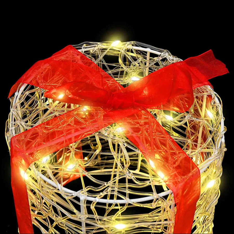 Décoration de boîte cadeau 3 pcs Blanc chaud 20 x 20 x 21 cm - 6