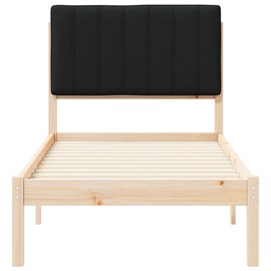 Cadre de lit avec tête de lit rembourrée Noir 75 x 190 cm - 5
