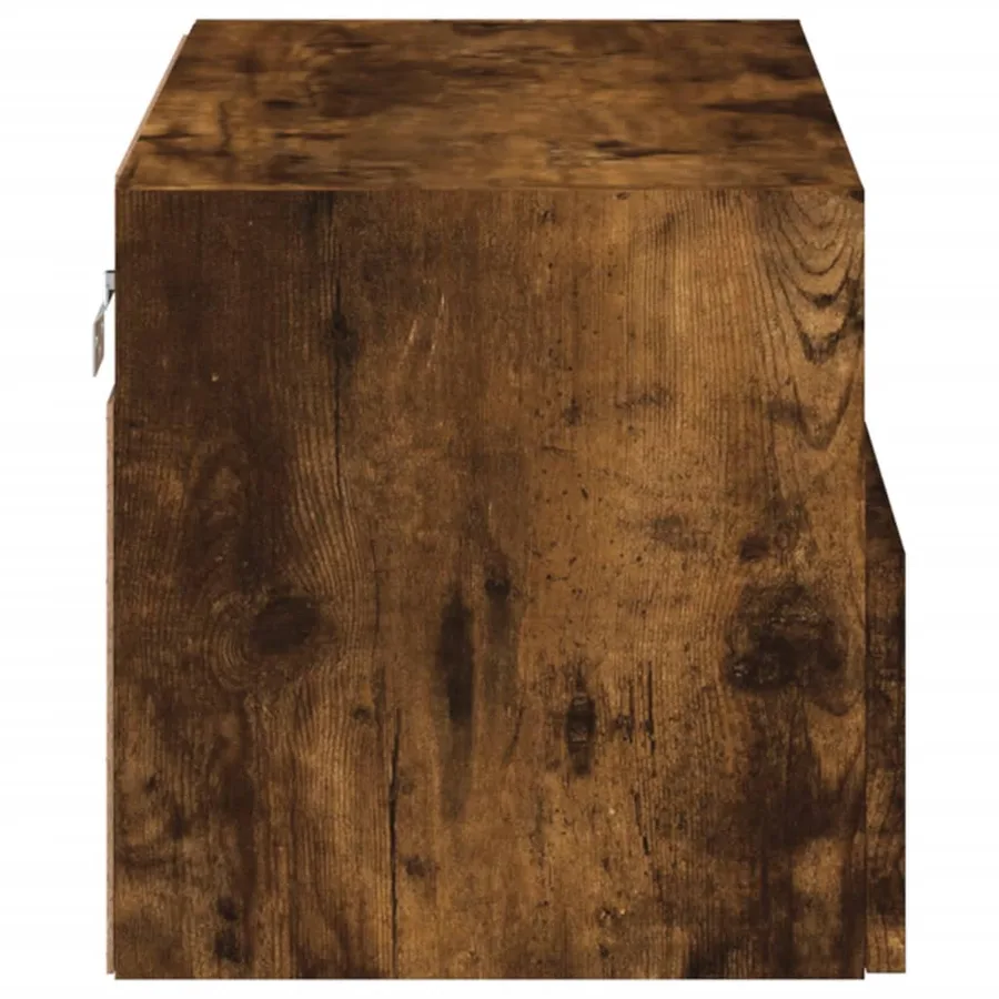 Meuble TV mural chêne fumé 60x30x30 cm bois d'ingénierie - 9