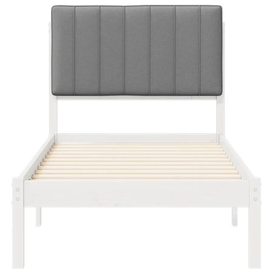 Cadre de lit avec tête de lit rembourrée Gris clair 75 x 190 cm - 5