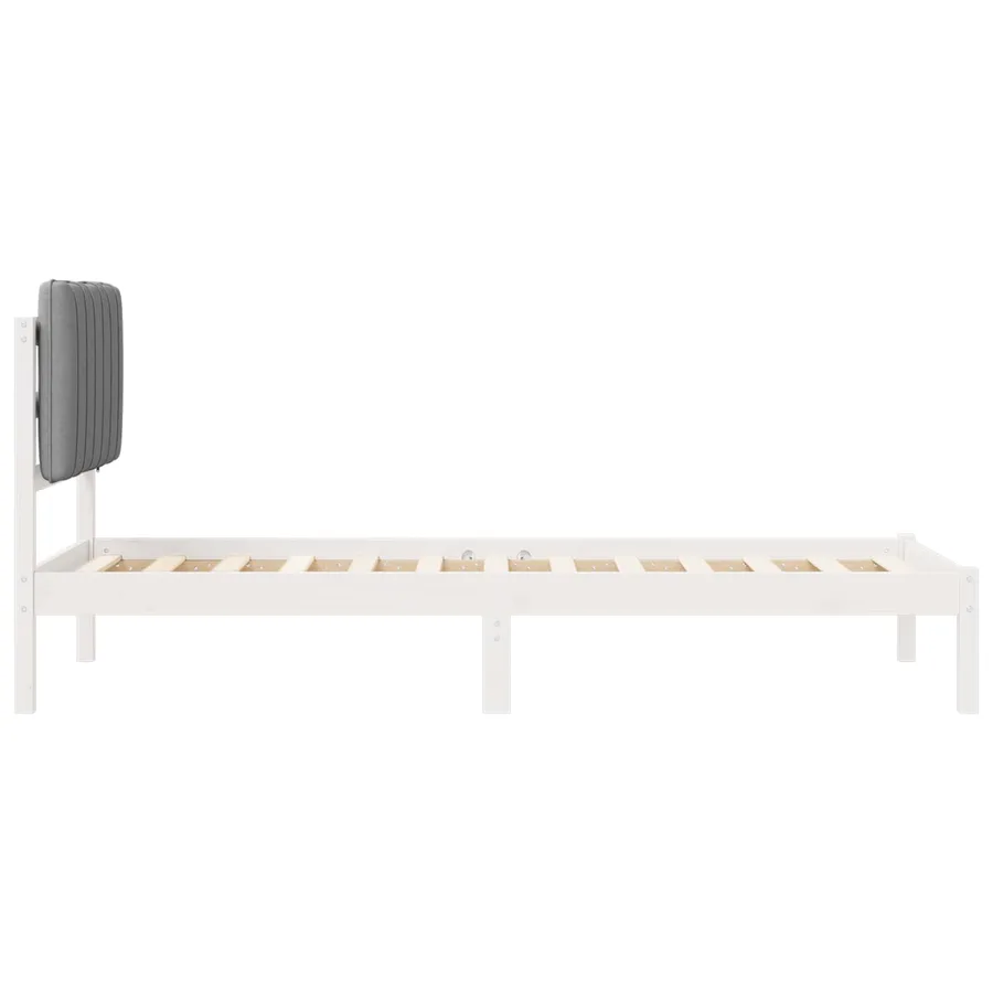 Cadre de lit avec tête de lit rembourrée Gris clair 75 x 190 cm - 6