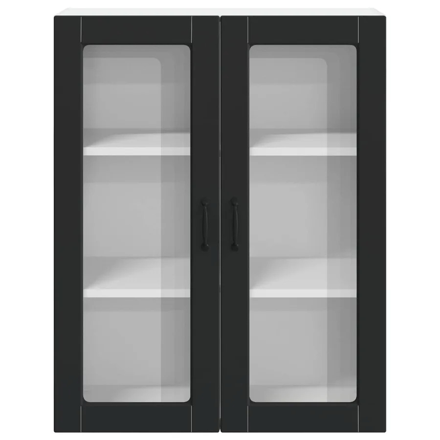 Cabinet en verre mural LUCCA Noir 80 x 31 x 100 cm - 6
