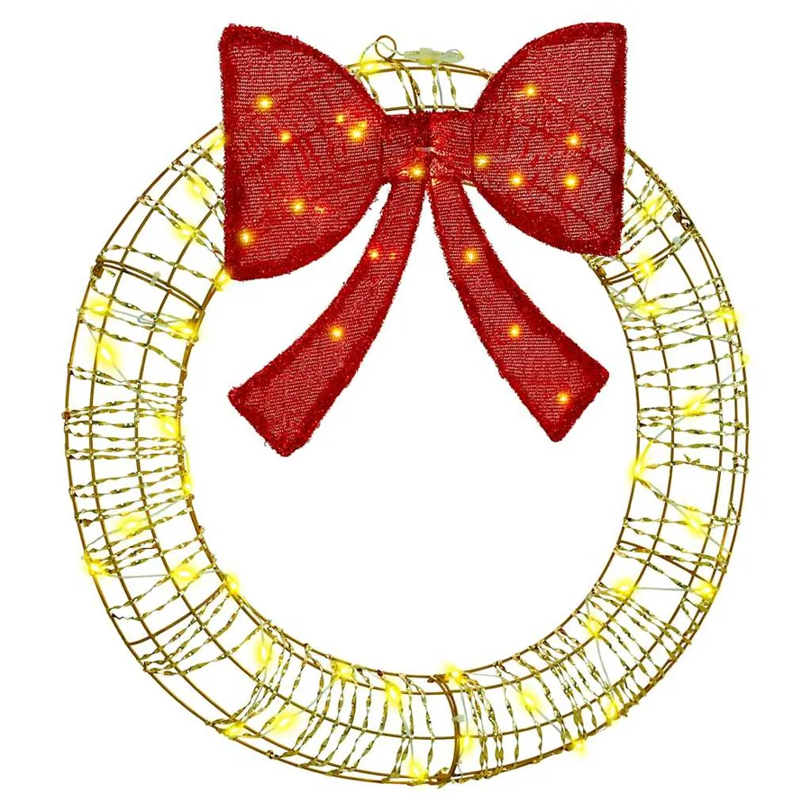 Couronne avec 60 LED Blanc chaud 76 x 76 x 8 cm PET - 2